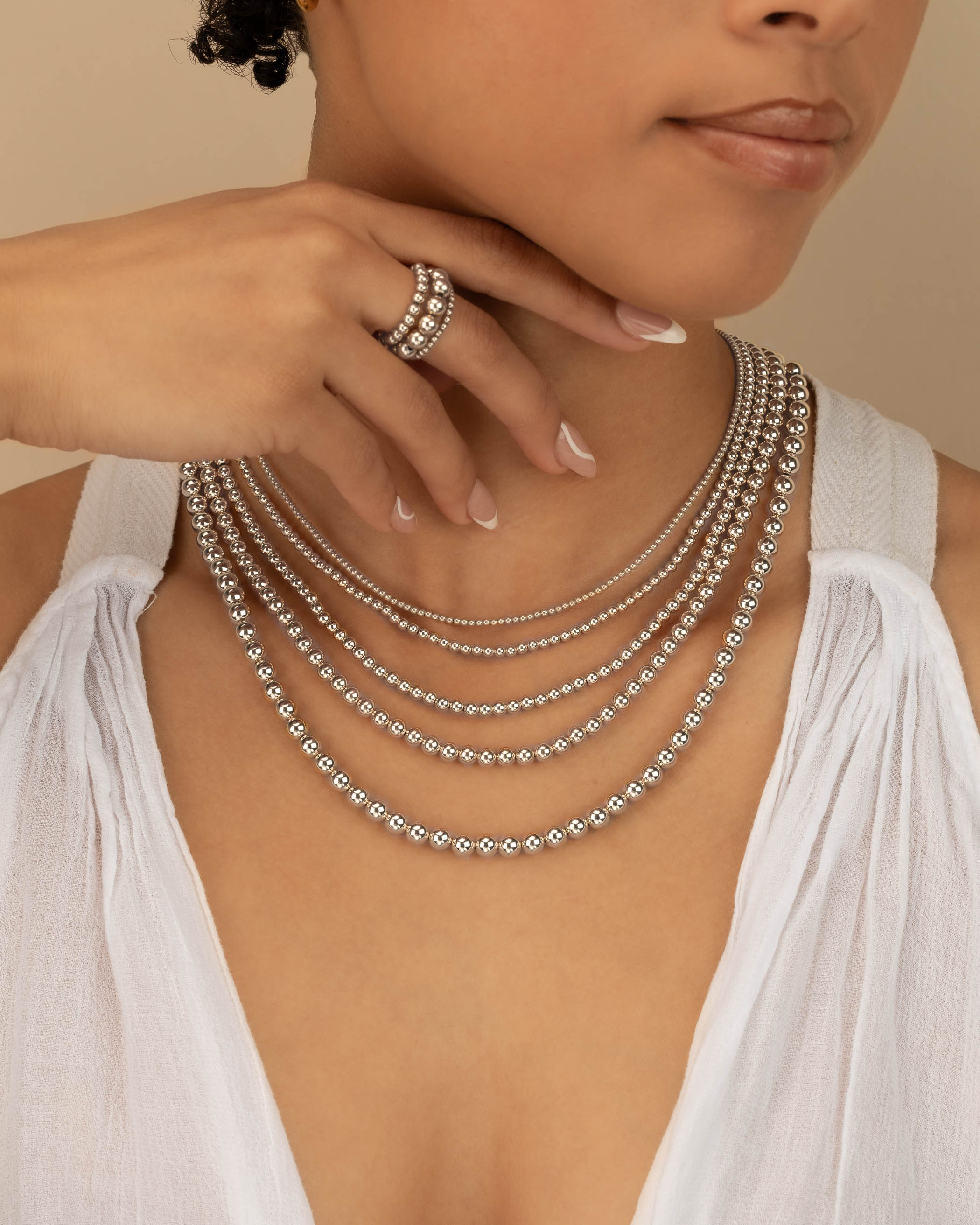 necklaces | silver beaded