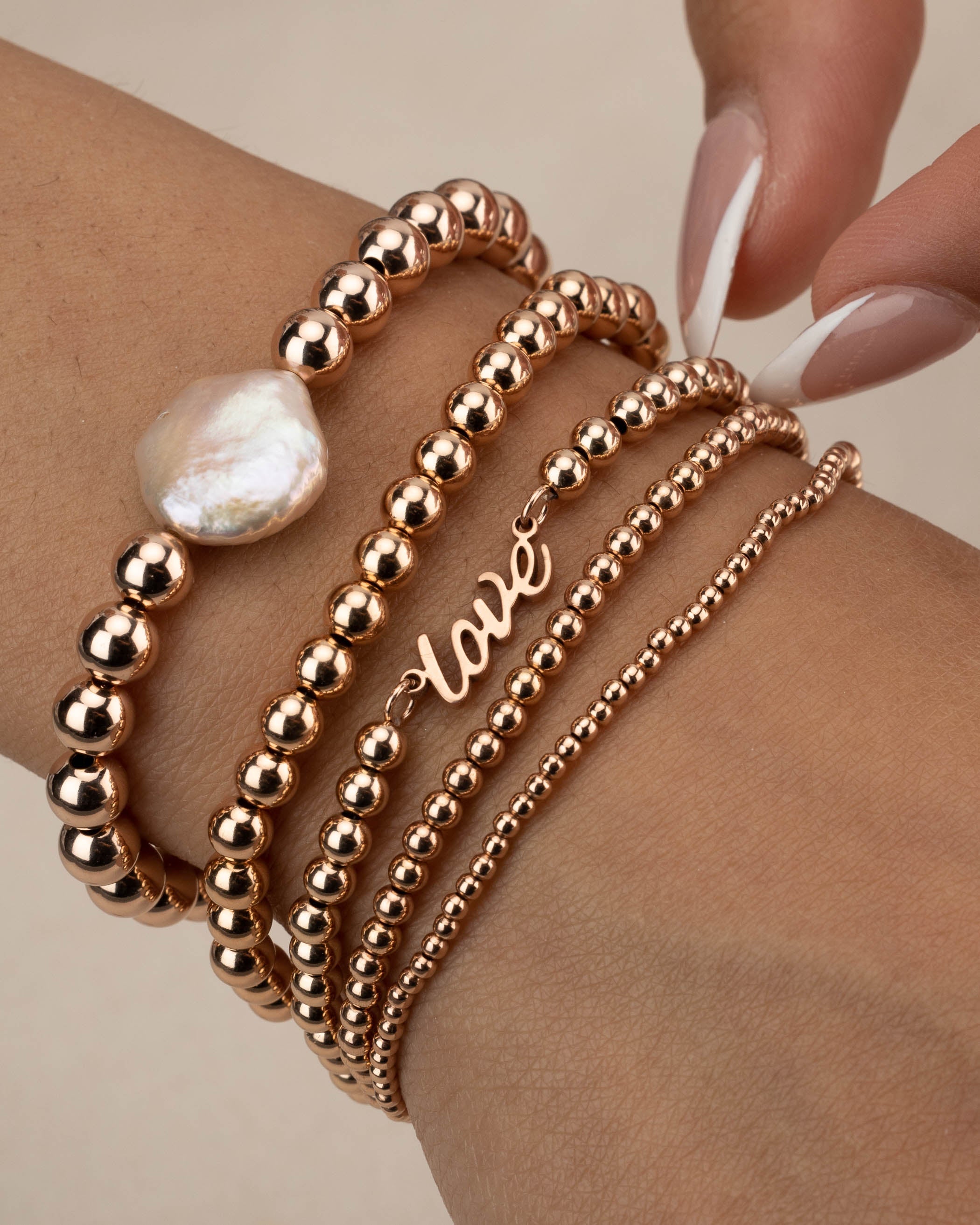 bracelets | rose gold beaded