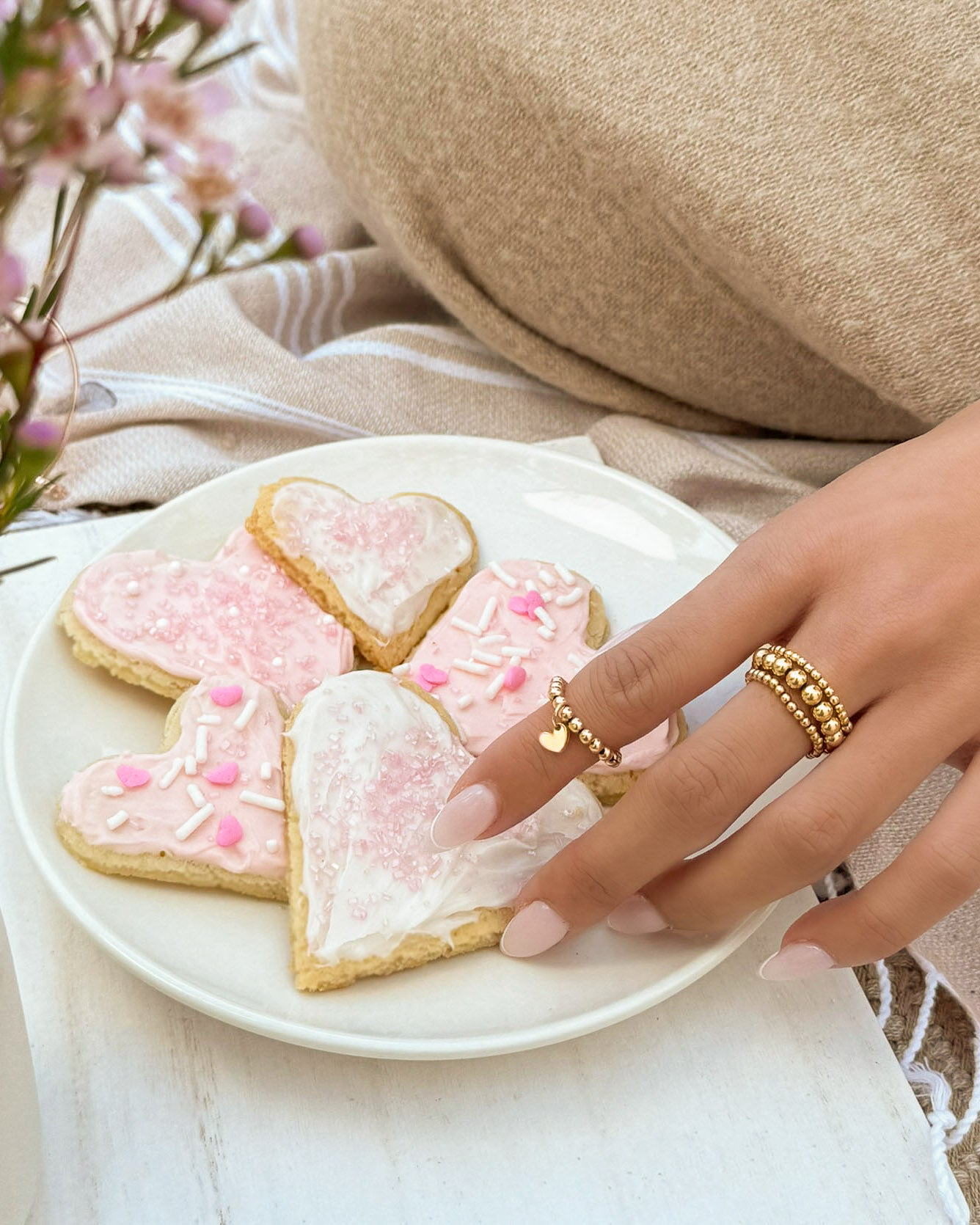 rings | gold beaded