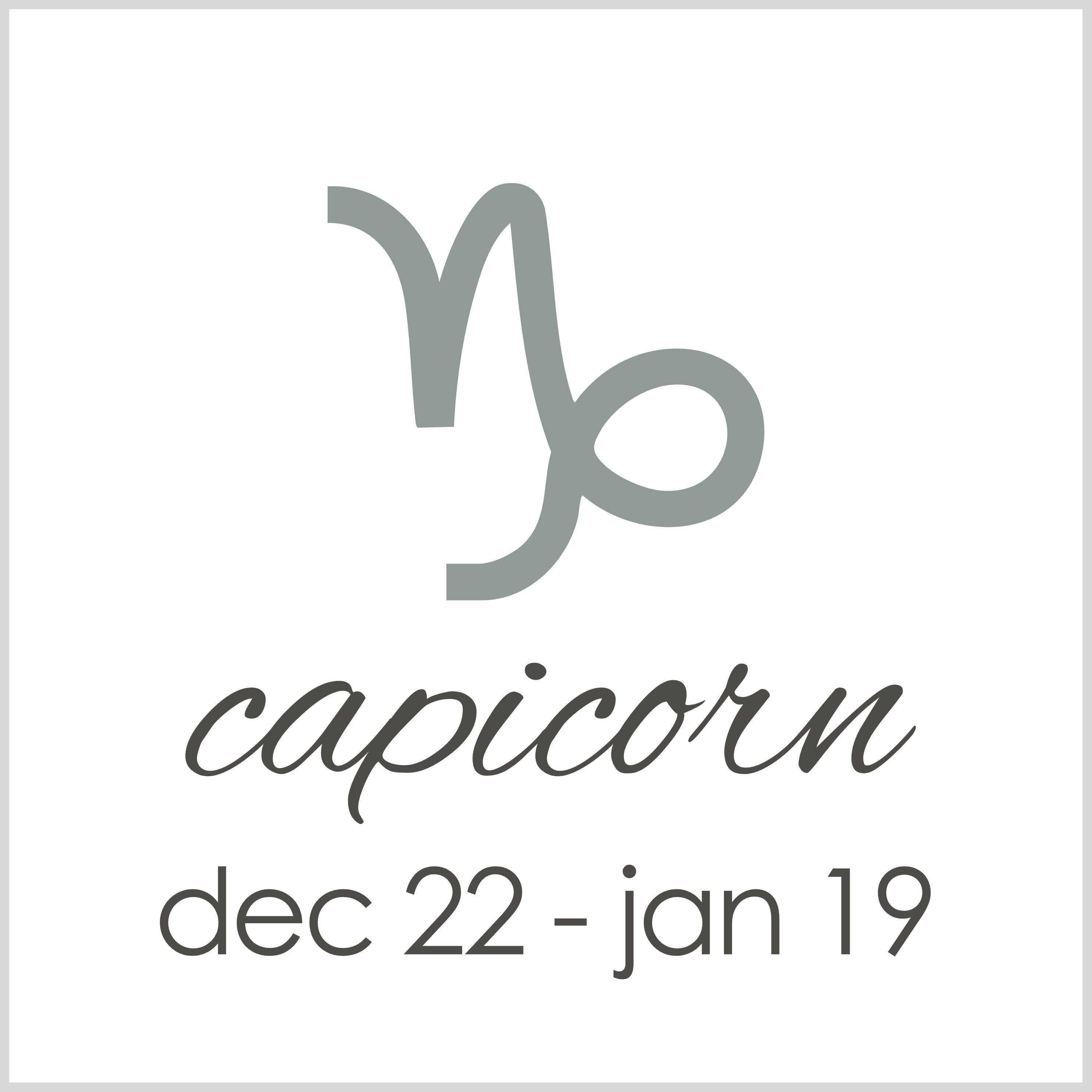 zodiac | Capricorn (dec 22-jan 19)